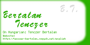 bertalan tenczer business card